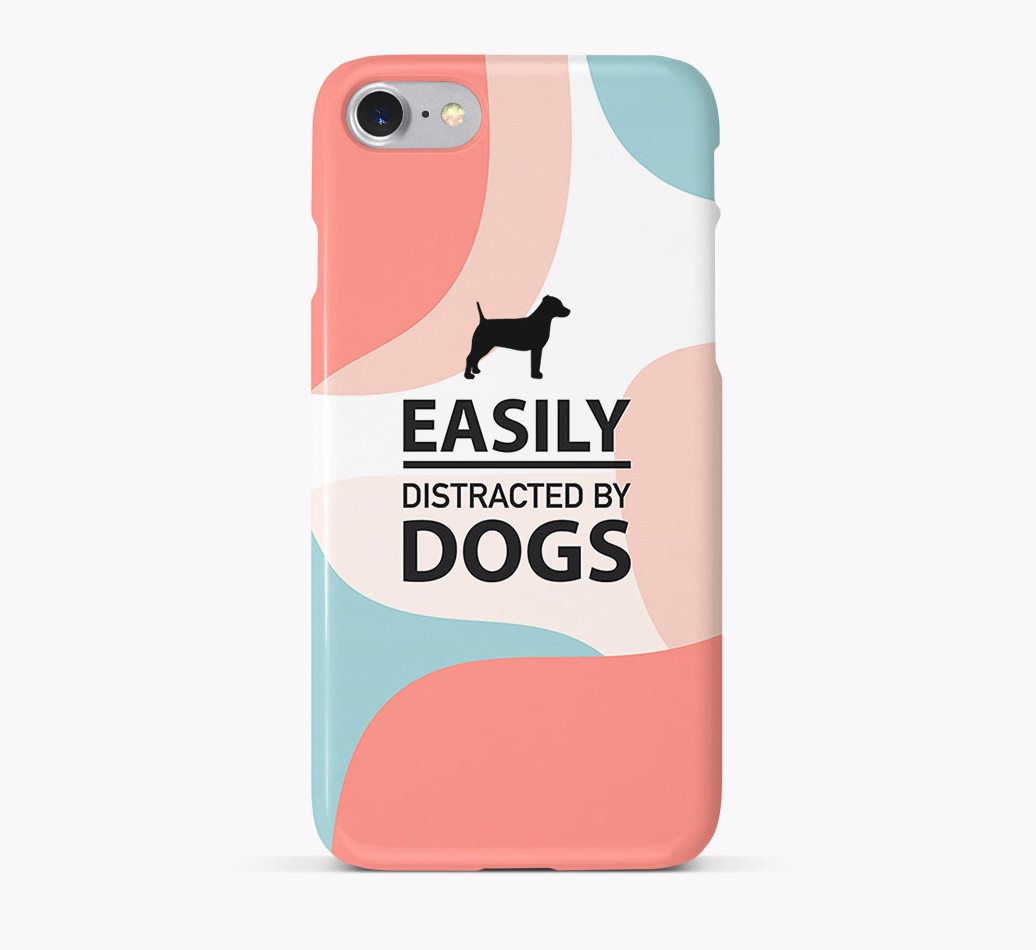 'Easily Distracted By Dogs' Phone Case with {breedFullName} Silhouette