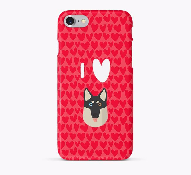 'I Heart {dogsName}' Phone Case with {breedFullName} Icon