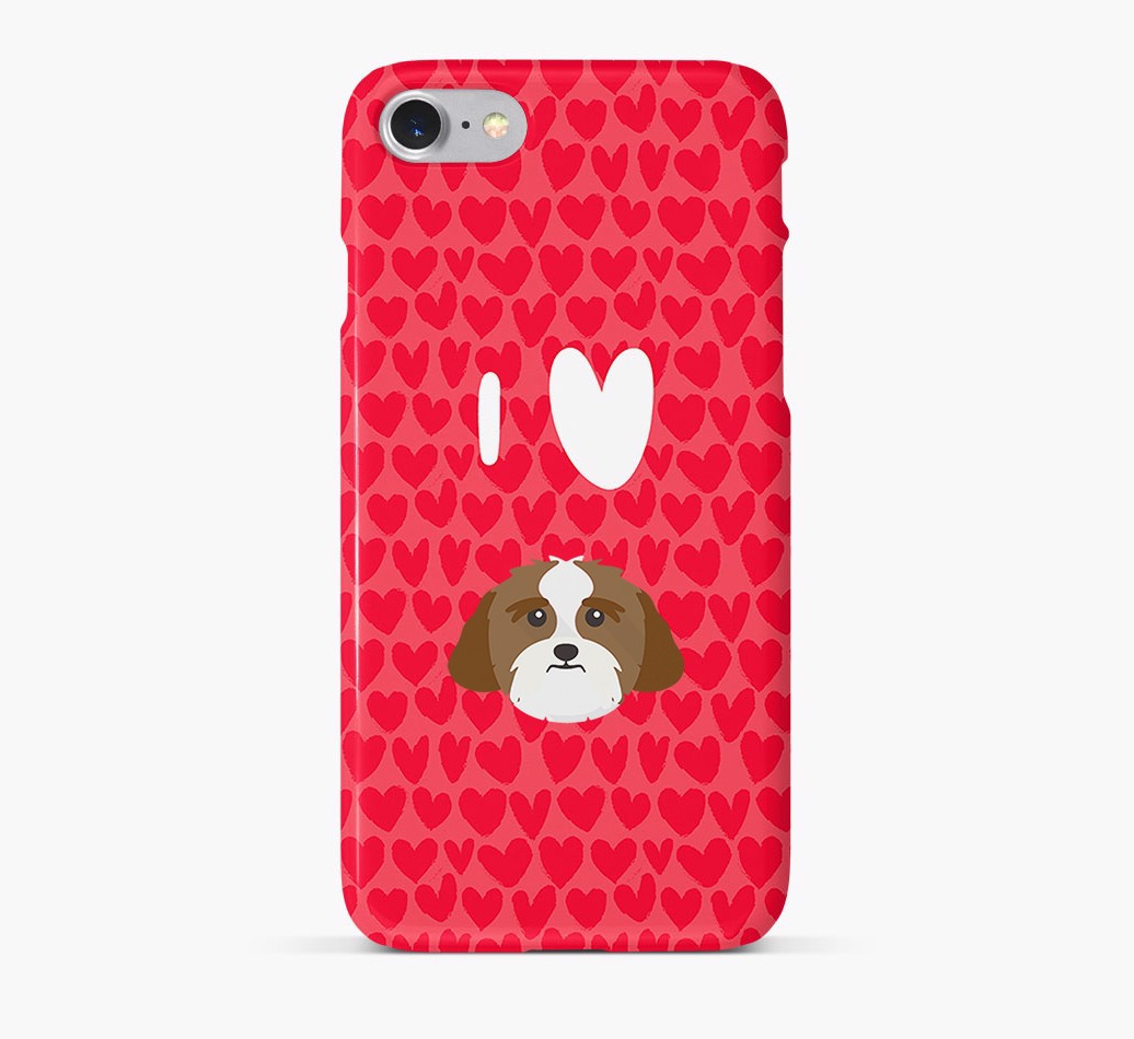 'I Heart {dogsName}' Phone Case with {breedFullName} Icon