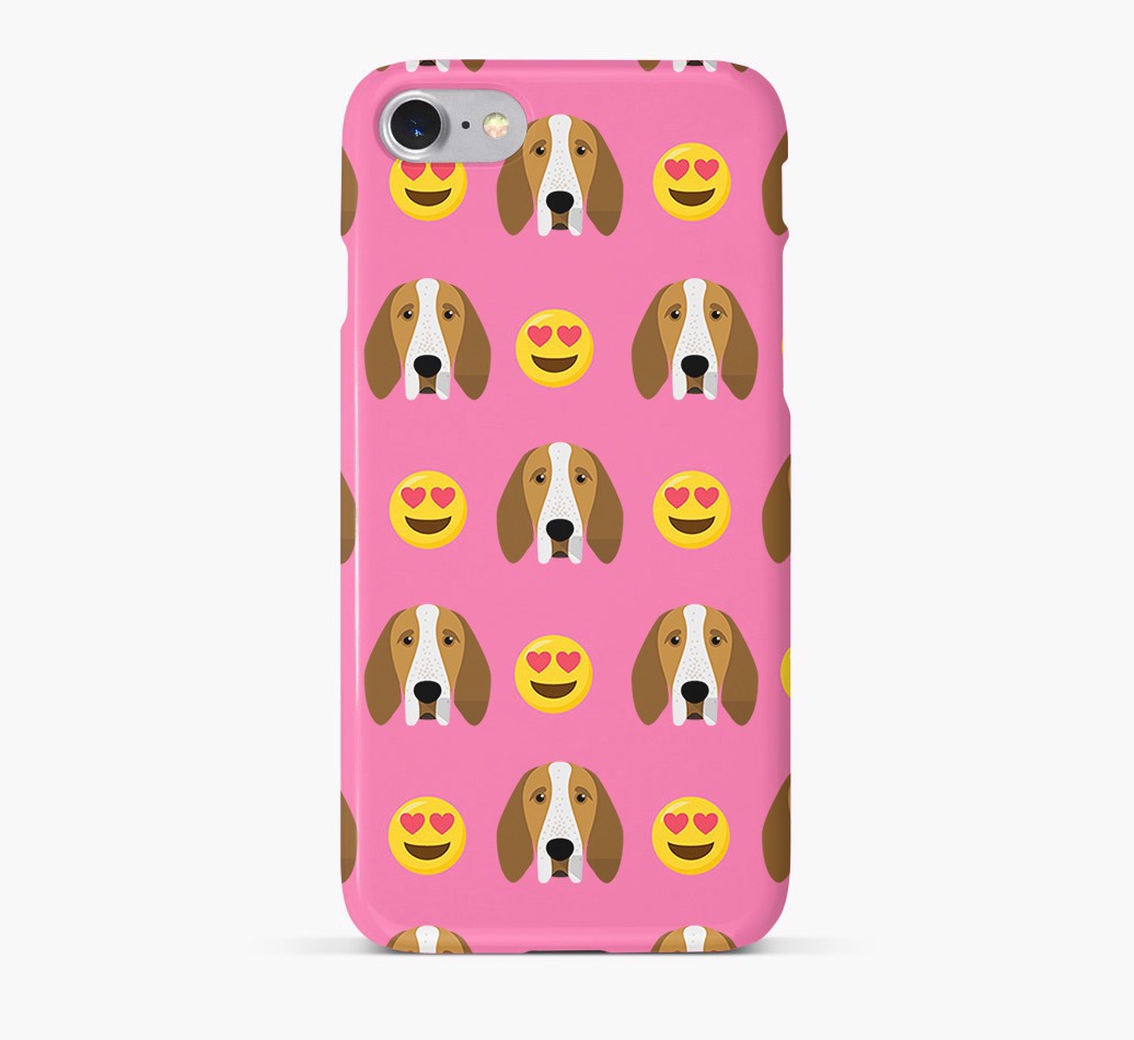 ''Heart Eyes' Pattern Phone Case with {breedFullName} Icon