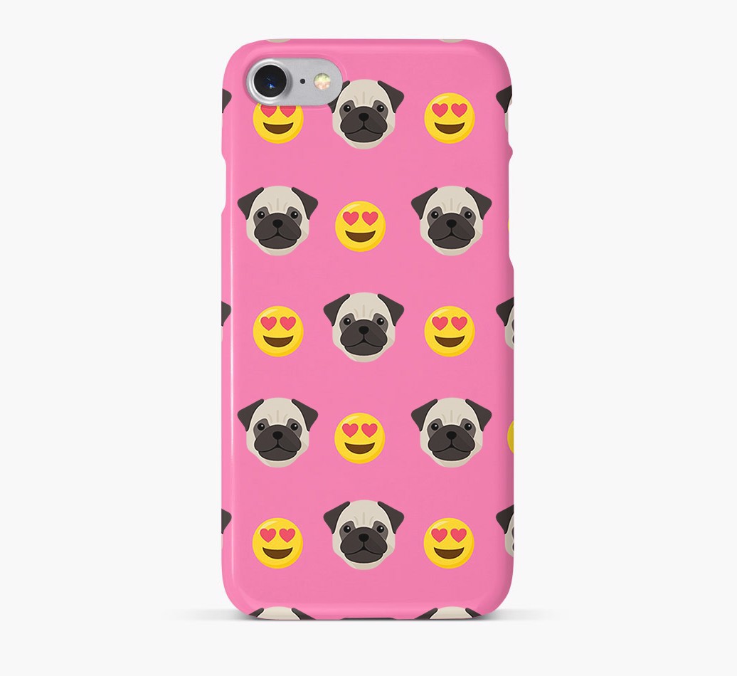 ''Heart Eyes' Pattern Phone Case with {breedFullName} Icon