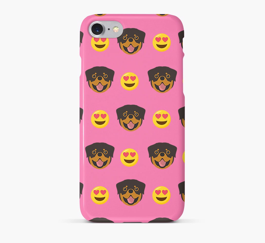 ''Heart Eyes' Pattern Phone Case with {breedFullName} Icon