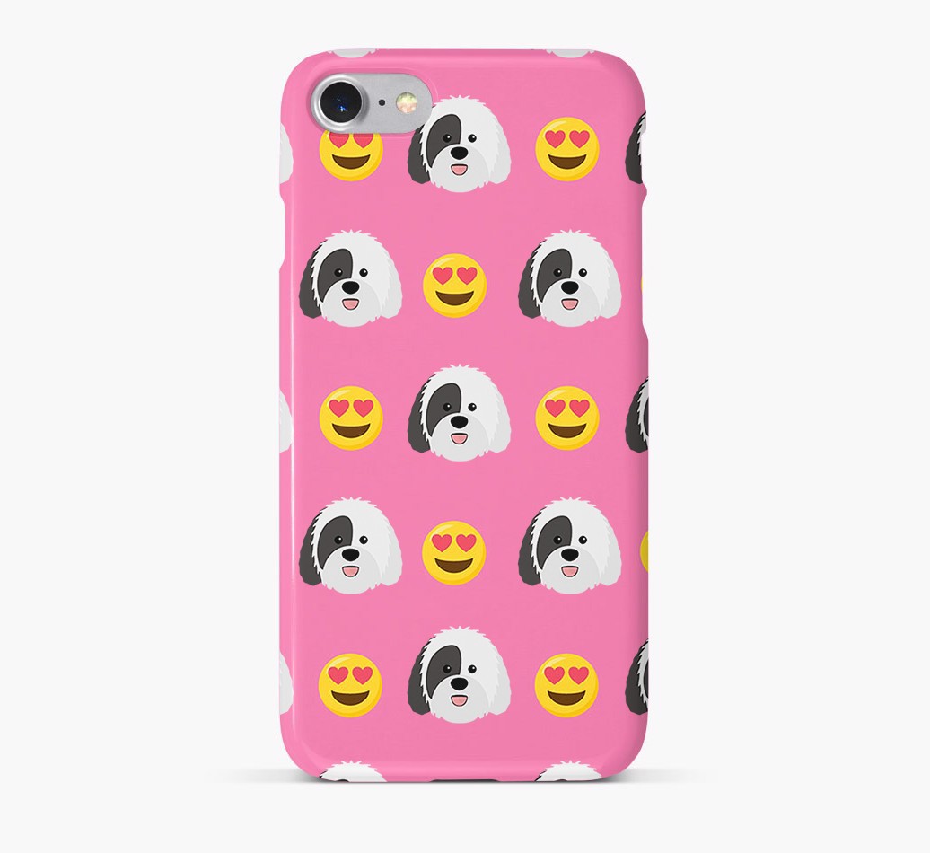 ''Heart Eyes' Pattern Phone Case with {breedFullName} Icon