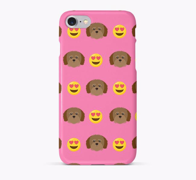 'Heart Eyes' Pattern Phone Case with {breedFullName} Icon