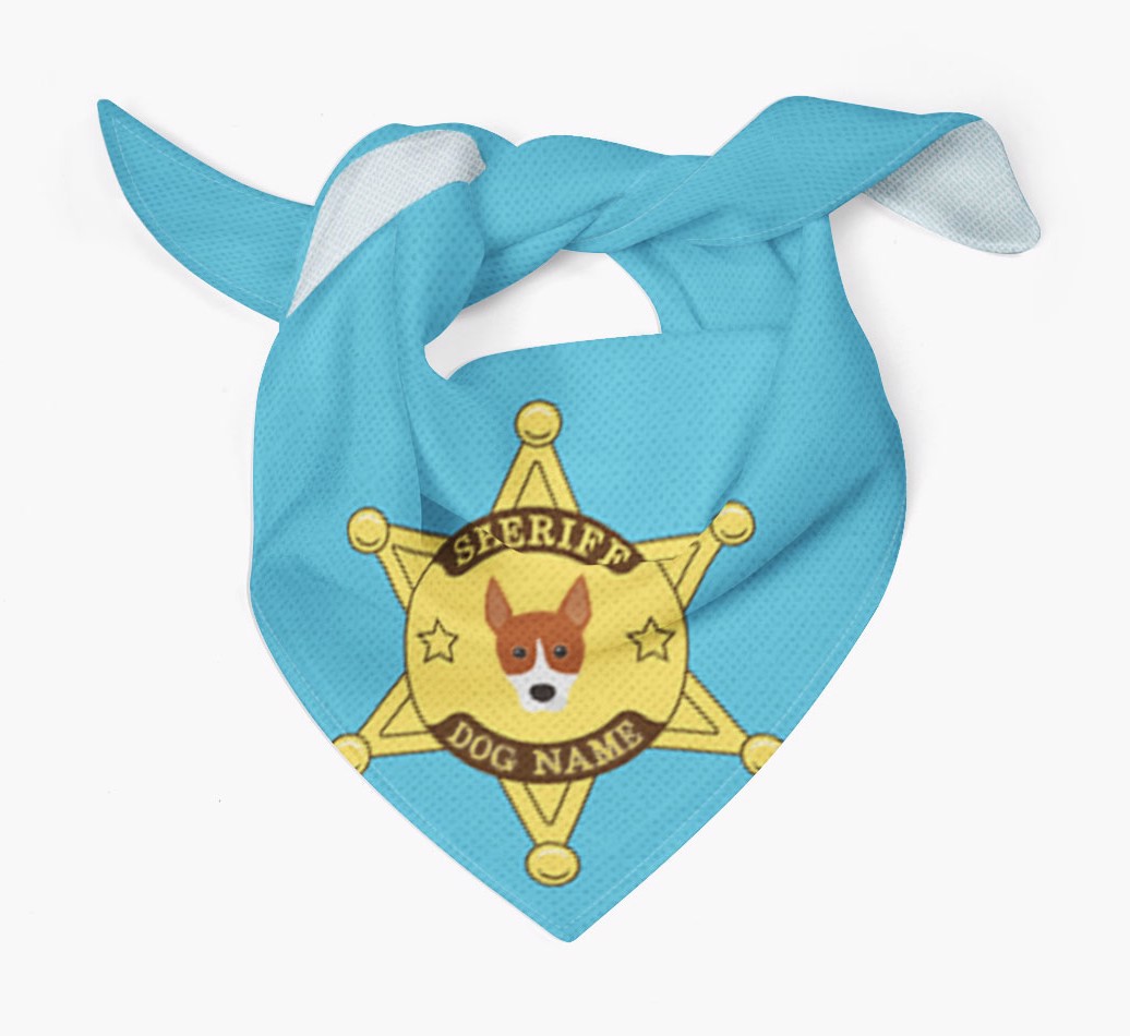 Personalized Sheriff Bandana for your {breedFullName} - Tied bandana