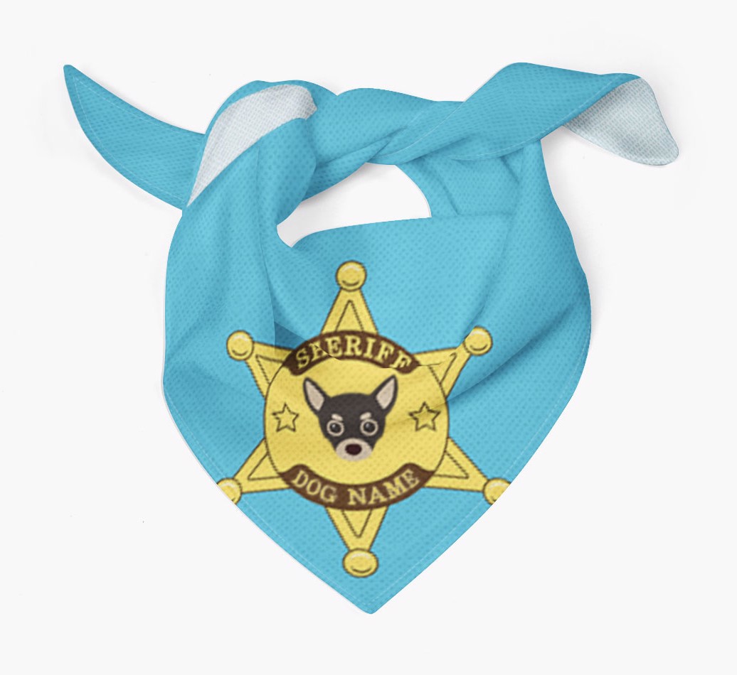 Personalized Sheriff Bandana for your {breedFullName} - Tied bandana