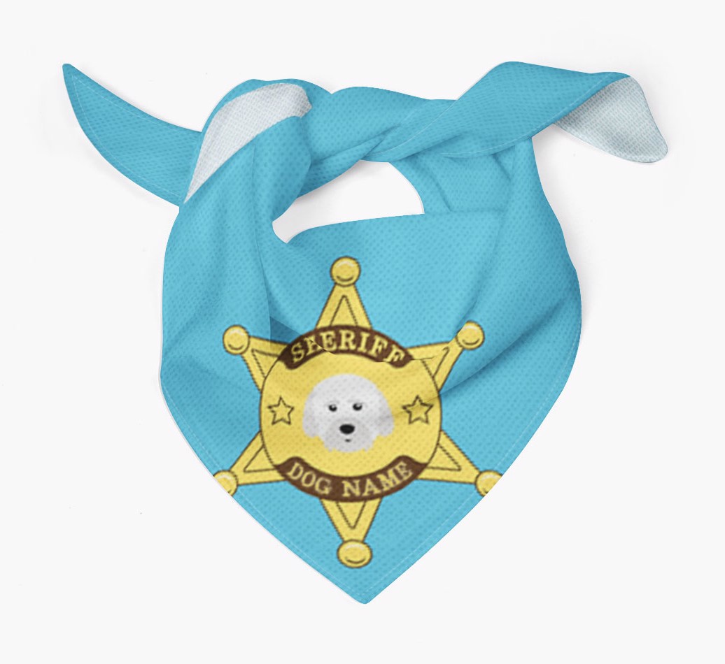 Personalized Sheriff Bandana for your {breedFullName} - Tied bandana