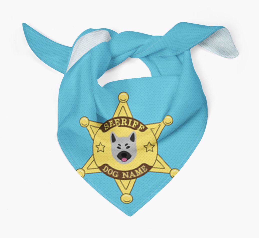 Personalized Sheriff Bandana for your {breedFullName} - Tied bandana