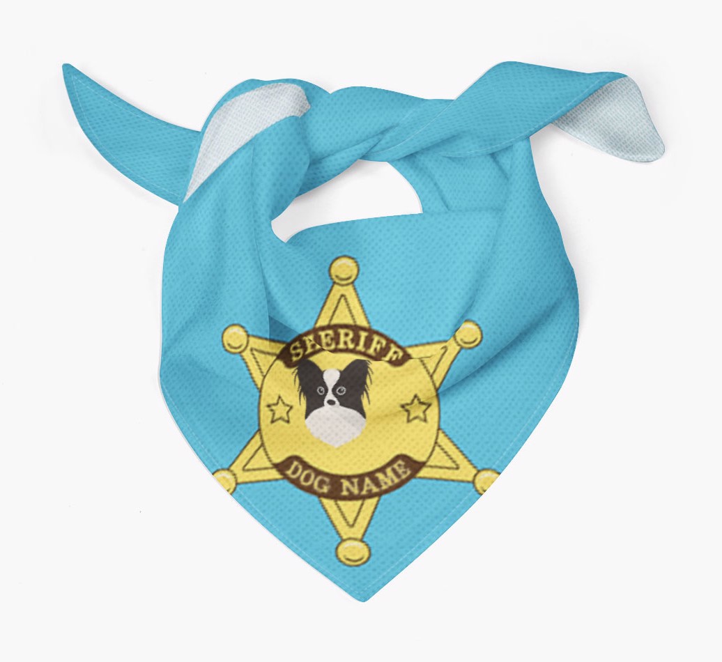 Personalized Sheriff Bandana for your {breedFullName} - Tied bandana