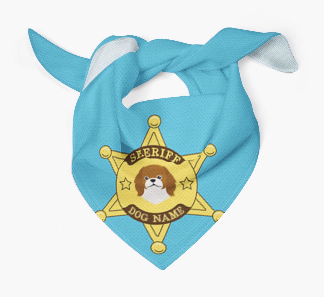 Personalised Sheriff Bandana for your {breedFullName} - Tied bandana