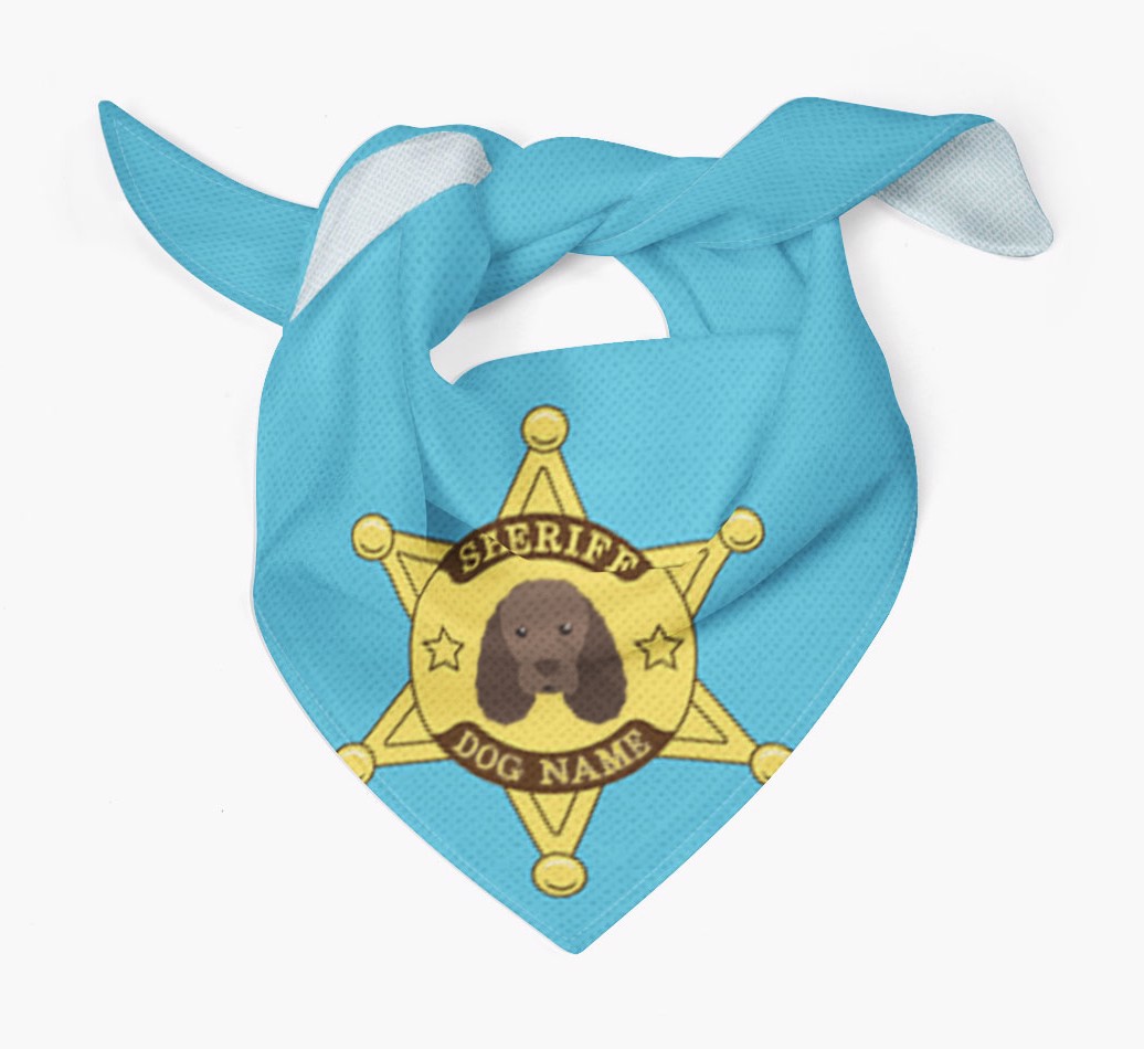 Personalised Sheriff Bandana for your {breedFullName} - Tied bandana