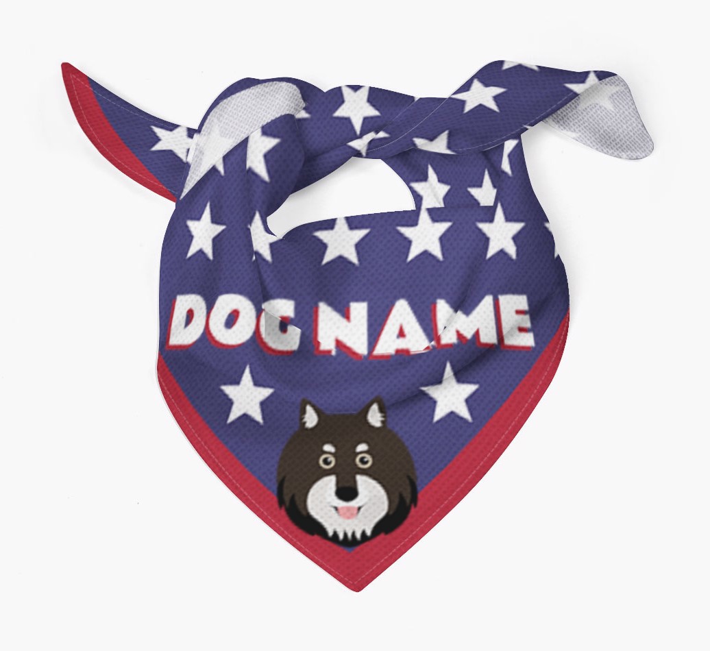 Stars: Personalized {breedFullName} Bandana - frontal bandana tied up