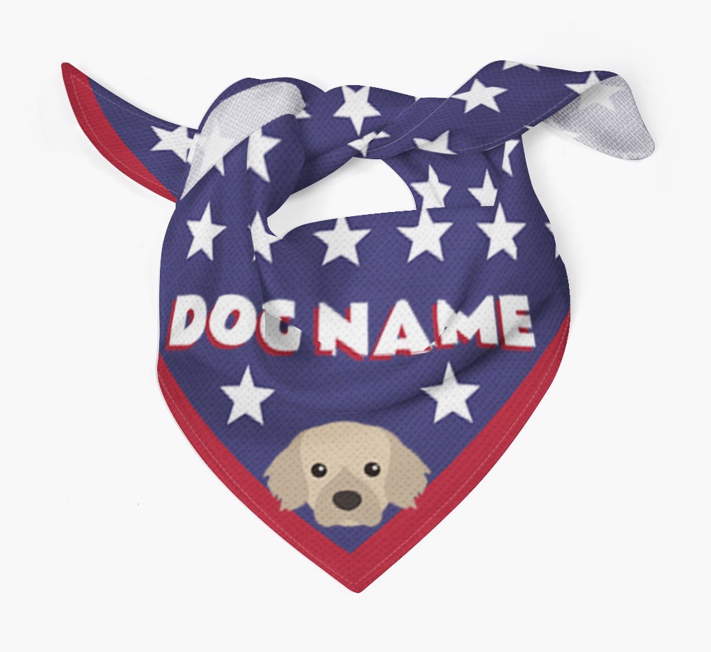 Stars: Personalized {breedFullName} Bandana - frontal bandana tied up