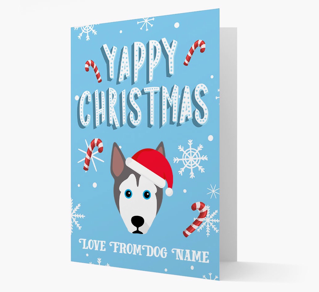 'Yappy Christmas' - Personalized {breedFullName} Card - front