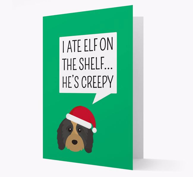 "I ate Elf on the Shelf' Card with your {breedFullName} Christmas Icon