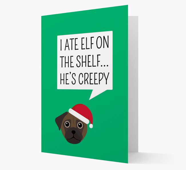 "I ate Elf on the Shelf' Card with your {breedFullName} Christmas Icon