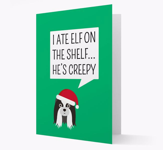 "I ate Elf on the Shelf' Card with your {breedFullName} Christmas Icon