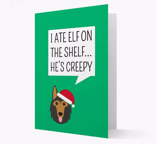 "I ate Elf on the Shelf' Card with your {breedFullName} Christmas Icon