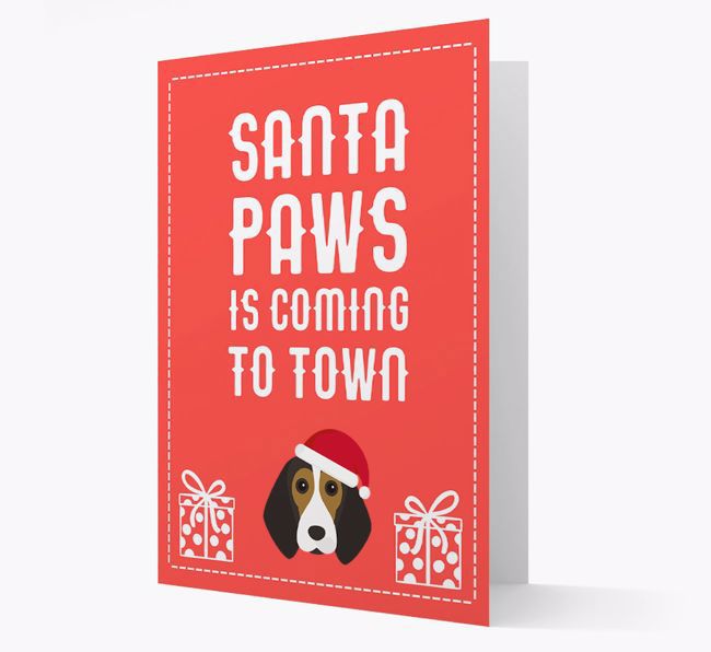 'Santa Paws is coming to town' Card with your {breedFullName} Christmas Icon