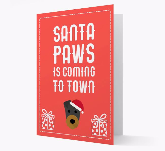 'Santa Paws is coming to town' Card with your {breedFullName} Christmas Icon