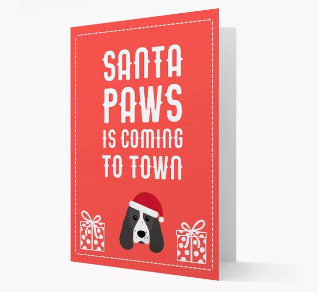 'Santa Paws is coming to town' Card with your {breedFullName} Christmas Icon