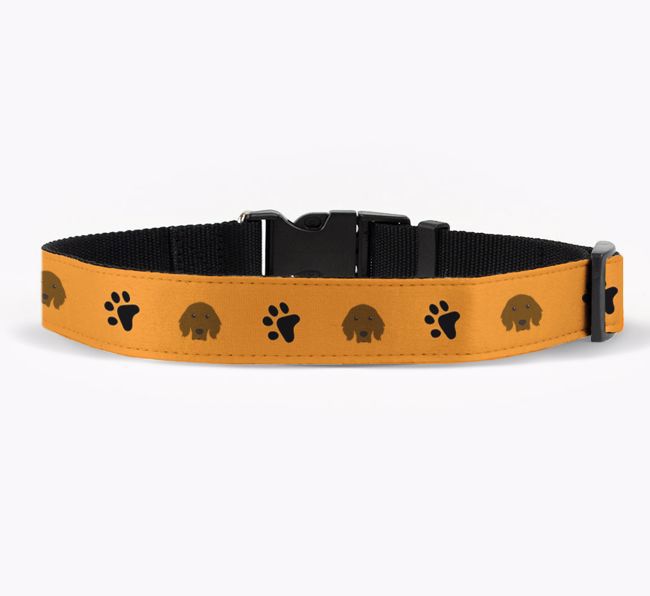 Fabric Collar with Paw Prints and {breedFullName} Icon