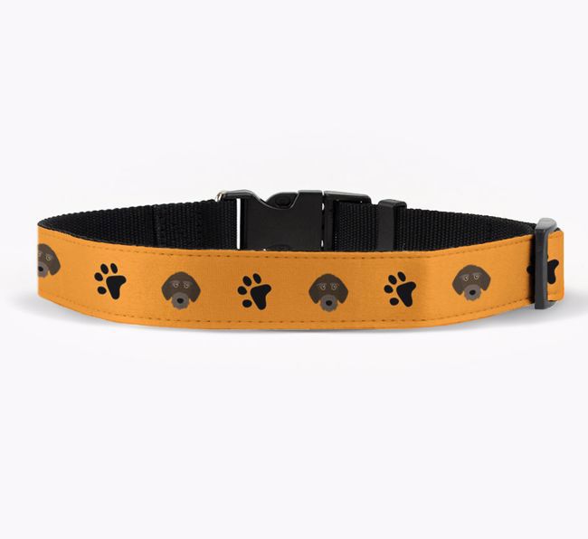 Fabric Collar with Paw Prints and {breedFullName} Icon