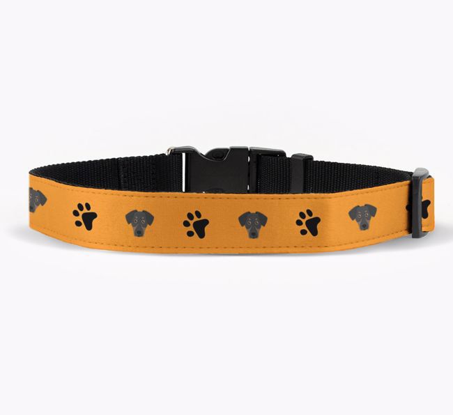 Fabric Collar with Paw Prints and {breedFullName} Icon