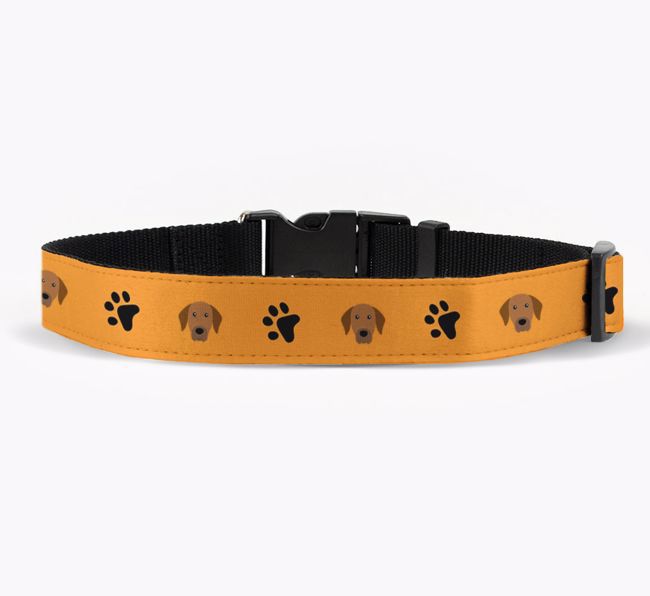 Fabric Collar with Paw Prints and {breedFullName} Icon