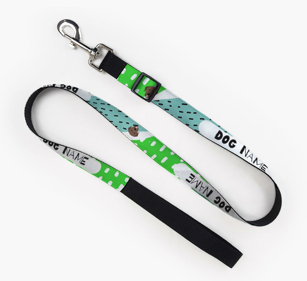 'Personalised Fabric Lead with Abstract Pattern and {breedFullName} Icon full lead