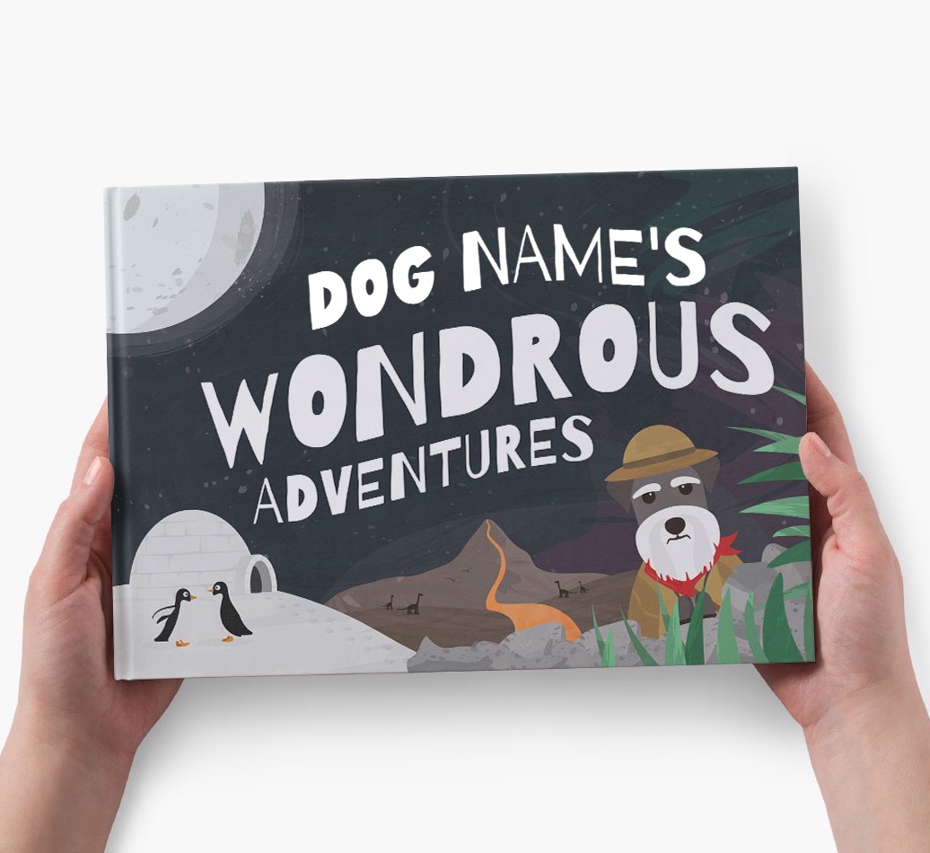 Personalized Dog Story Book: Dog Name's Wondrous Adventures - holding in hands