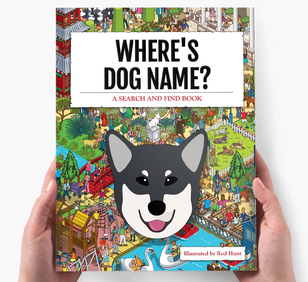 Personalized Where's Dog Name Book - holding in hands