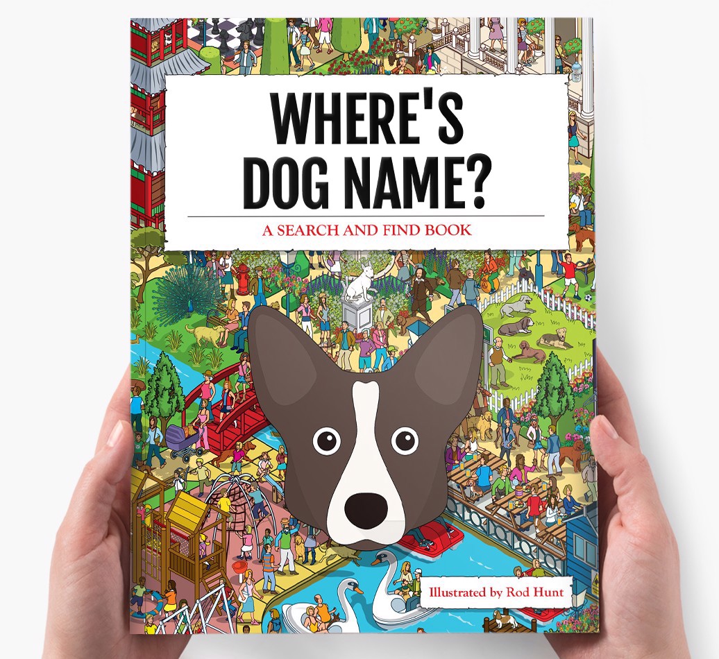 Personalized Where's Dog Name Book - holding in hands