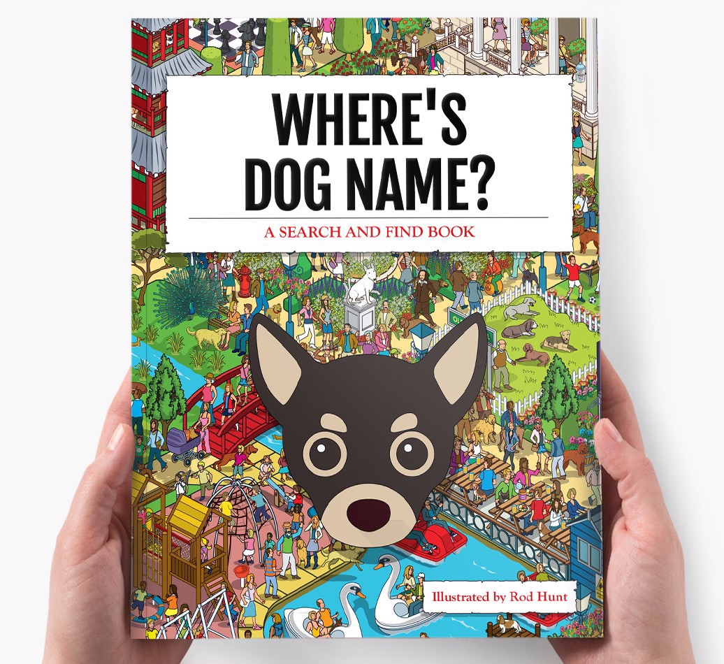 Personalized Where's Dog Name Book - holding in hands