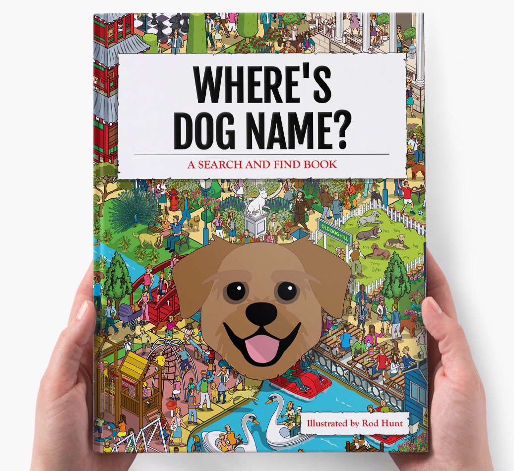 Personalised Where's Dog Name Book - holding in hands