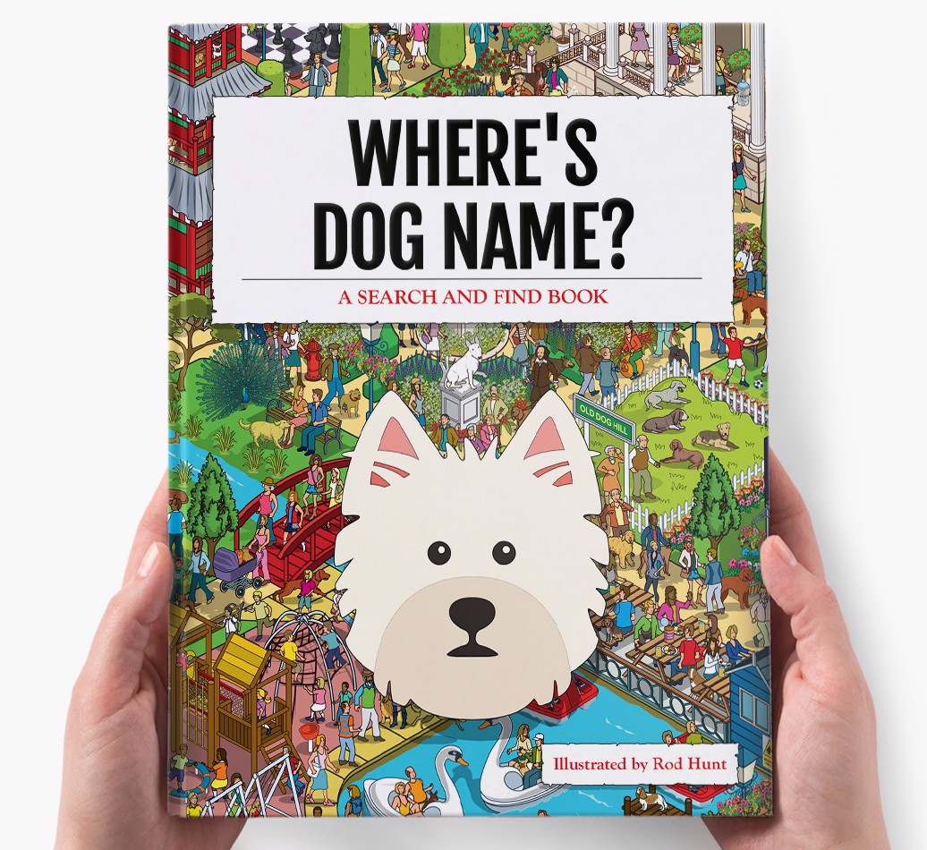 Personalised Where's Dog Name Book - holding in hands