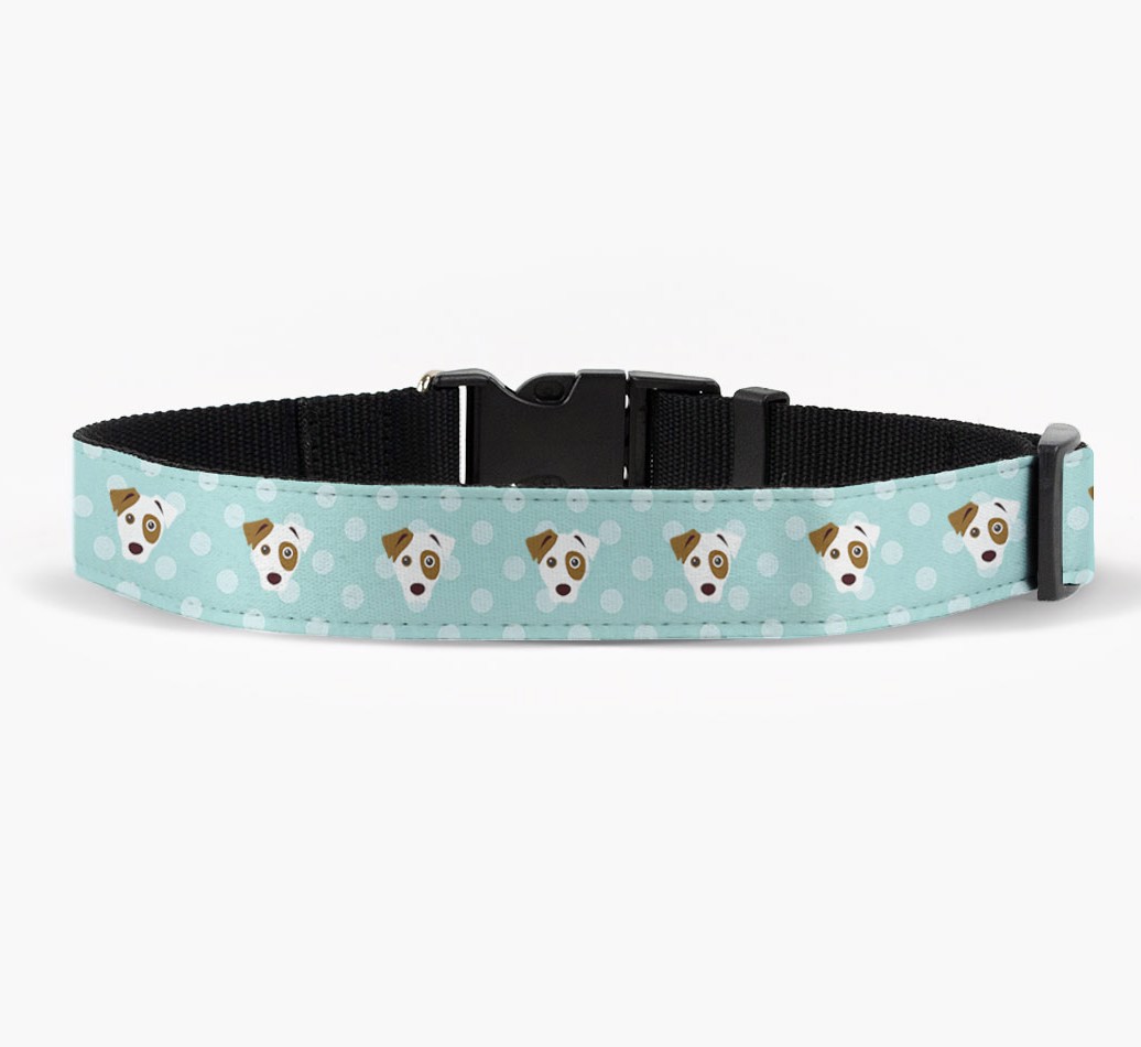 Fabric Collar with Spots and {breedFullName} Icon front view