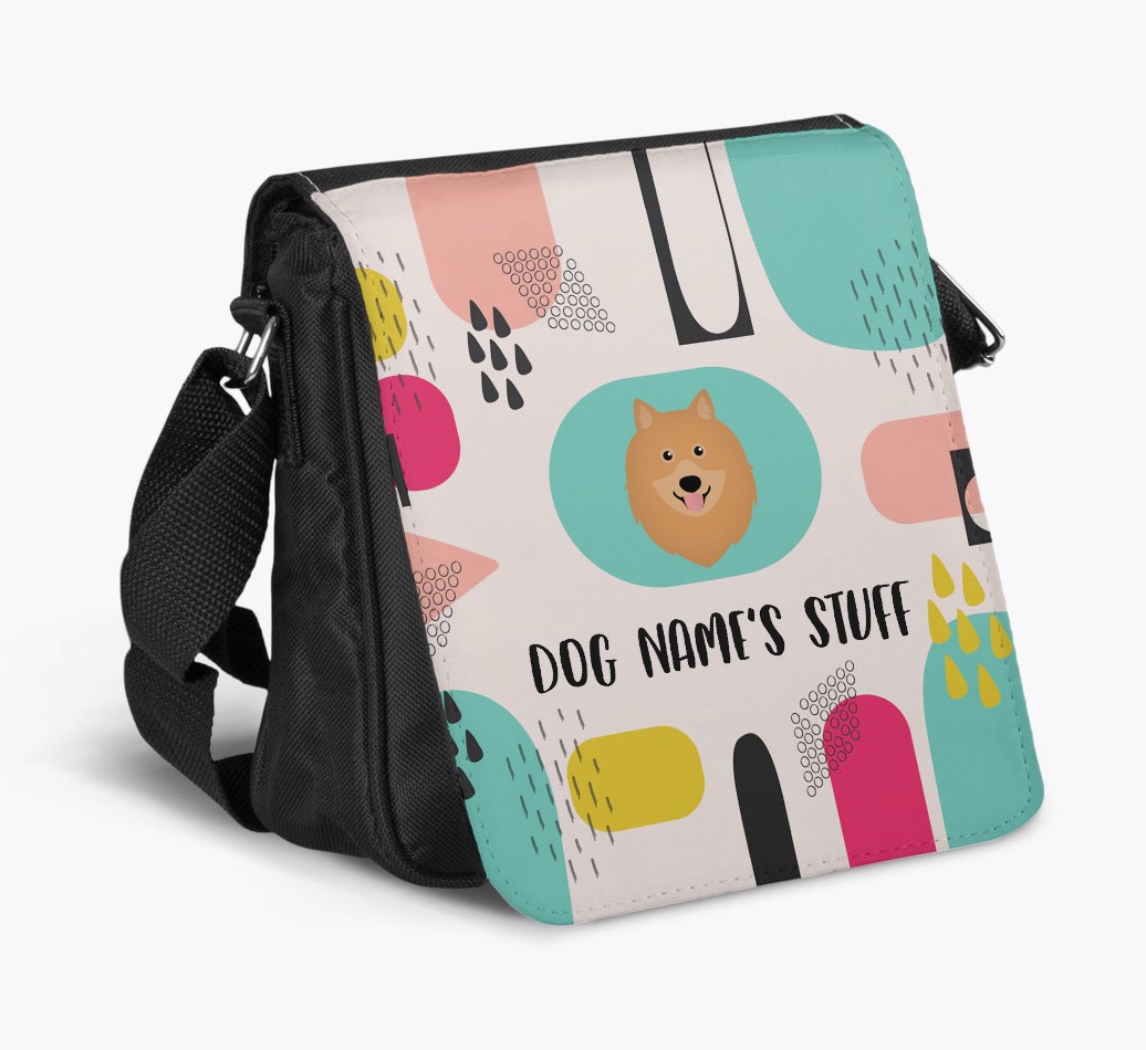 Personalised Shoulder Bag with Abstract Pattern and {breedFullName} Icon - bag on white background