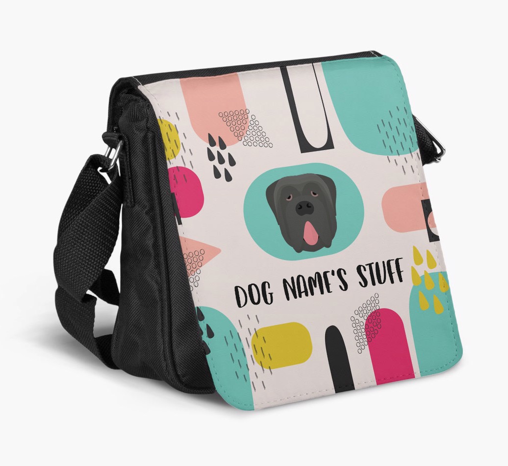 Personalised Shoulder Bag with Abstract Pattern and {breedFullName} Icon - bag on white background