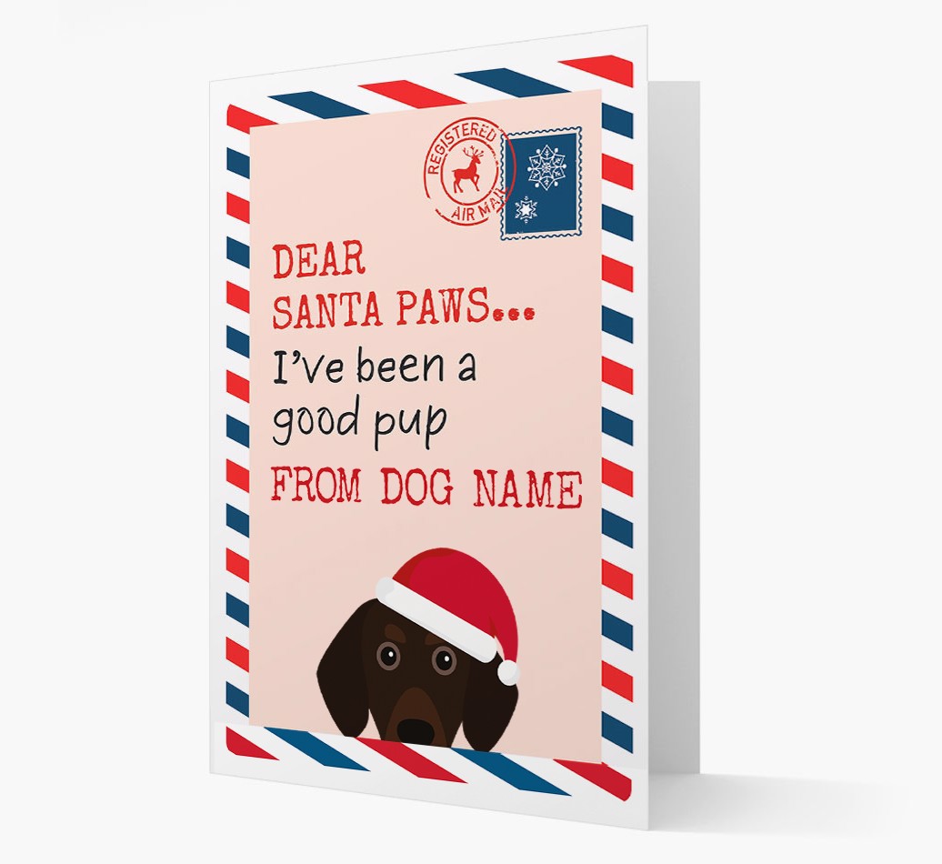 'Dear Santa' Card with your {breedFullName} Christmas Icon - Front