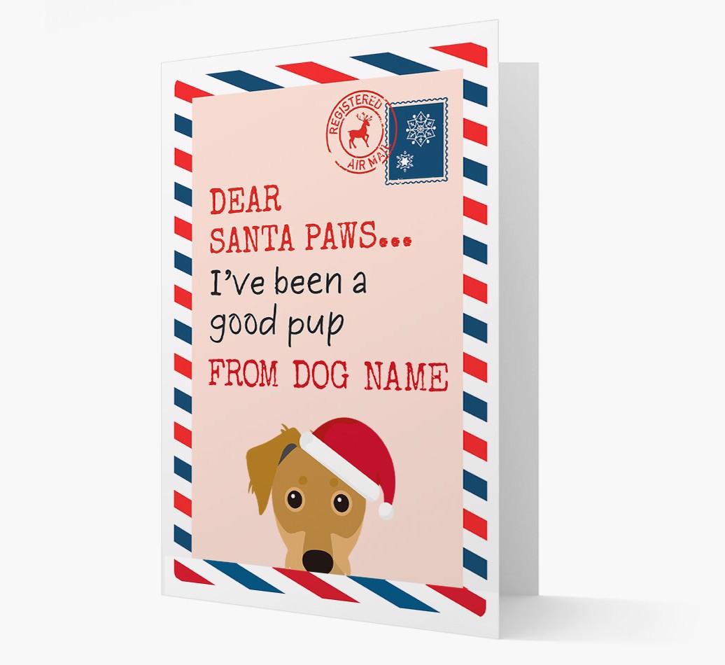 'Dear Santa' Card with your {breedFullName} Christmas Icon - Front