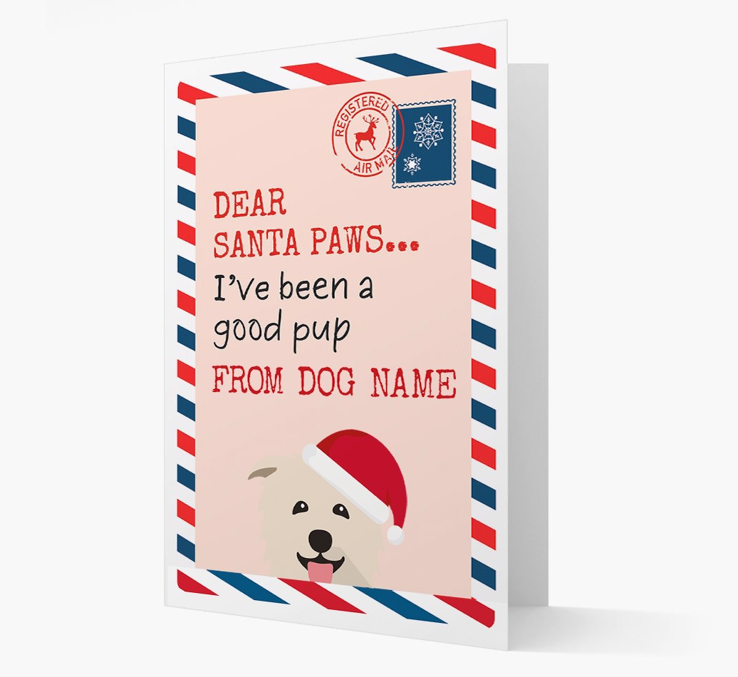 'Dear Santa' Card with your {breedFullName} Christmas Icon - Front