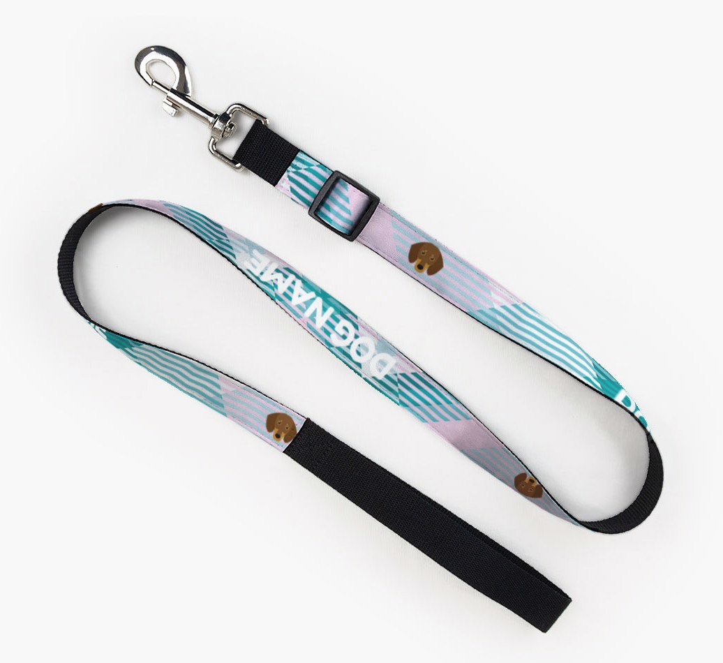 Personalised Fabric Lead with Tartan Pattern and {breedFullName} Icon Full