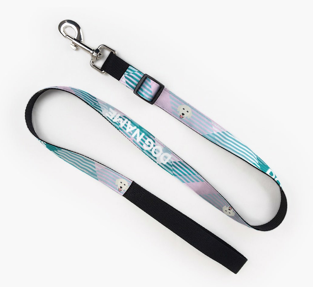 Personalized Fabric Leash with Tartan Pattern and {breedFullName} Icon Full