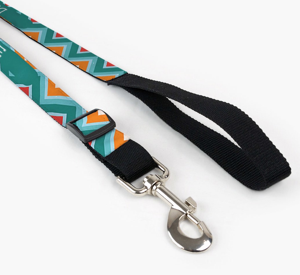 'zigzag Pattern' - Personalized Fabric Leash For Your Dog 