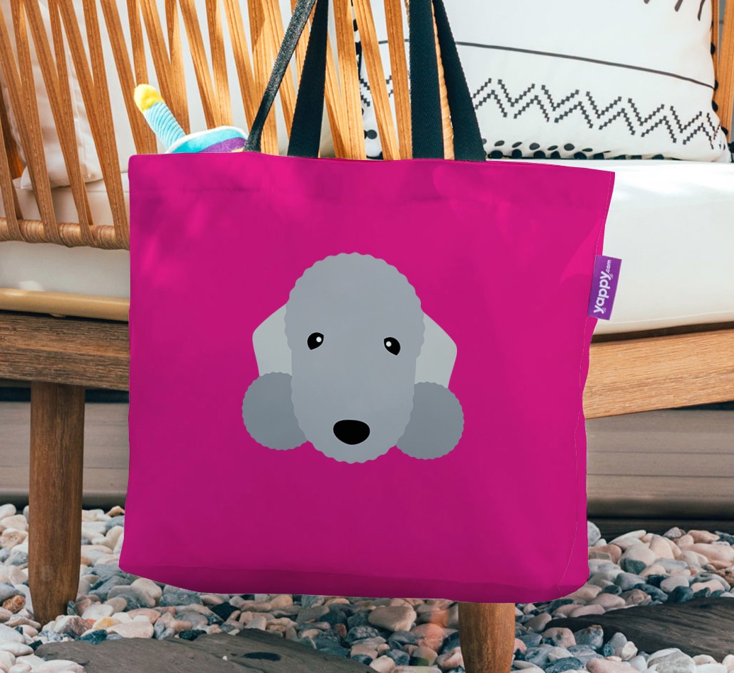 {breedFullName} Icon: Personalised Canvas Bag - hanging on a chair