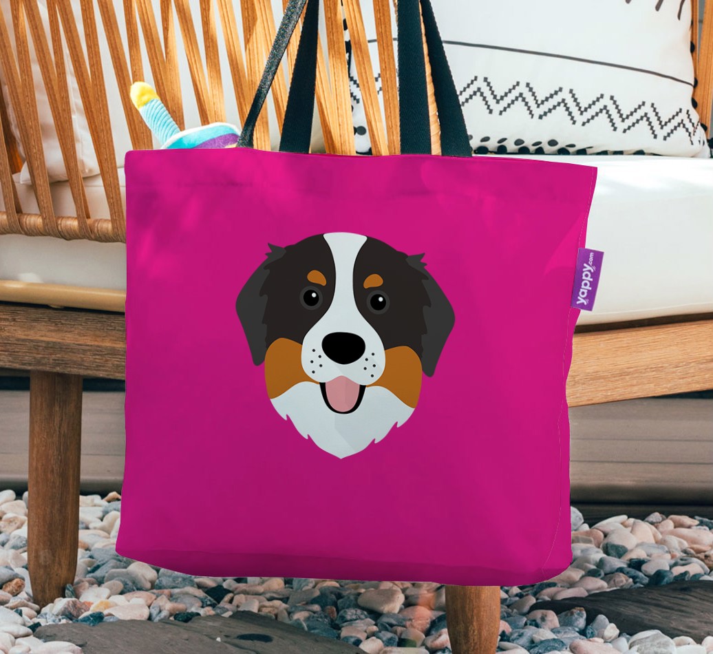 {breedFullName} Icon: Personalized Canvas Bag - hanging on a chair