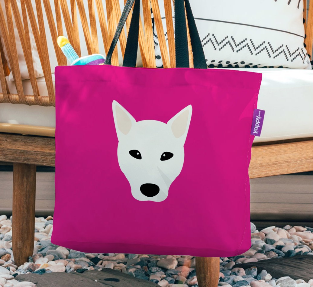 {breedFullName} Icon: Personalized Canvas Bag - hanging on a chair