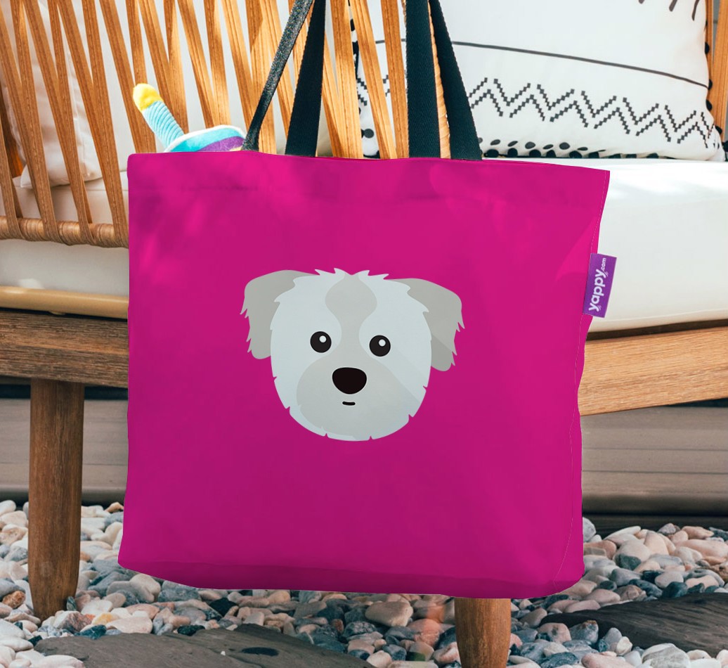 {breedFullName} Icon: Personalised Canvas Bag - hanging on a chair