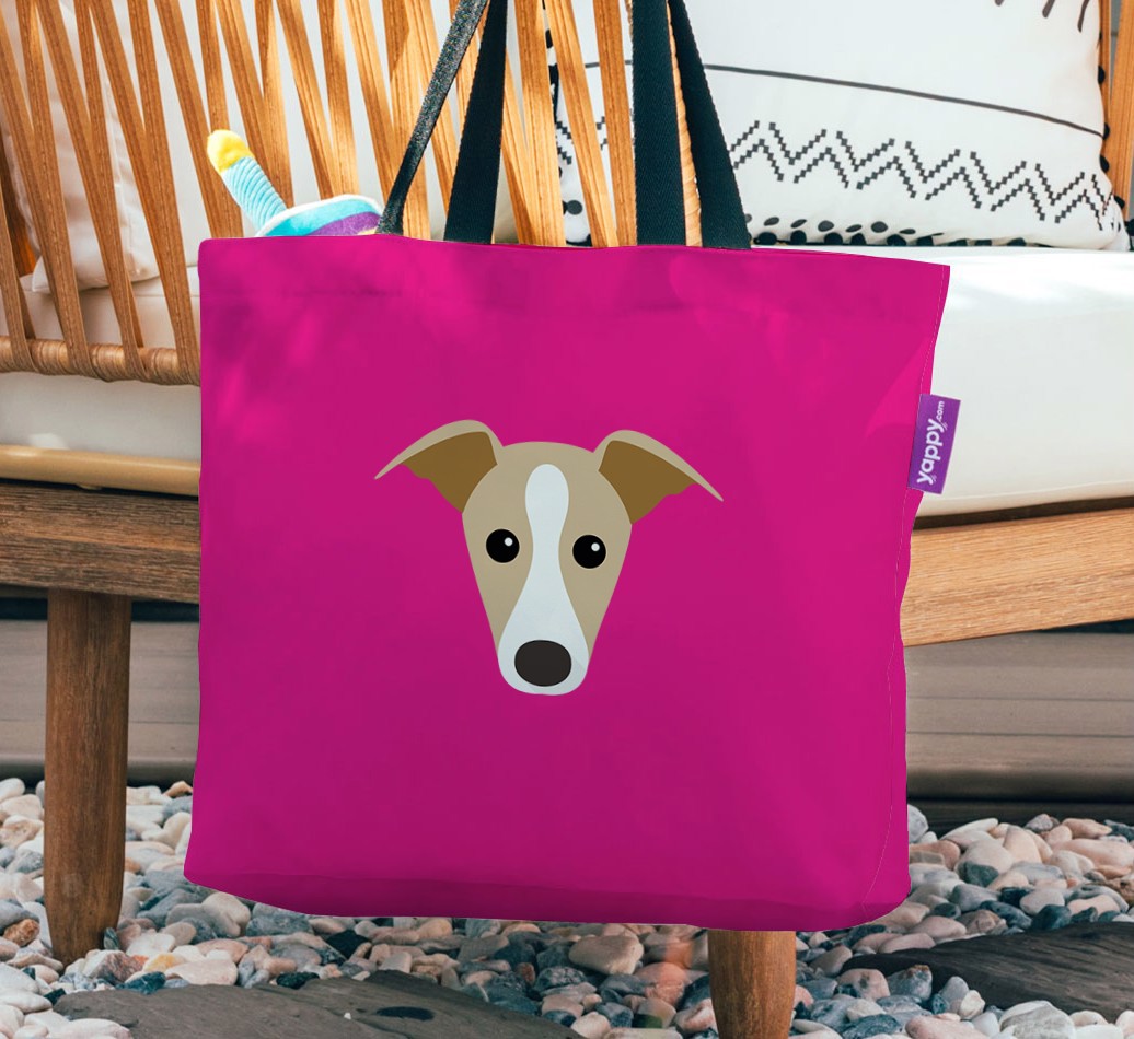 {breedFullName} Icon: Personalized Canvas Bag - hanging on a chair